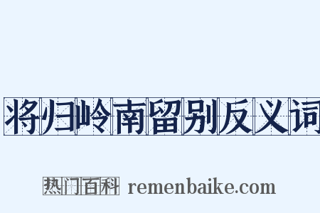 将归岭南留别反义词是什么意思的图片